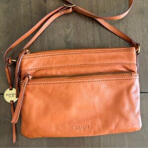 Margot New York Sara Leather Crossbody in Cognac